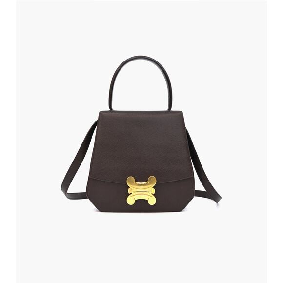 CELINE Brown Triope Top Handle Bag A-A17395 - Picture 1 of 11